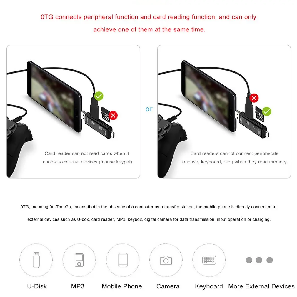 5 в 1 USB 3 0 Type C / Micro SD TF устройство для чтения карт памяти OTG адаптер разъем