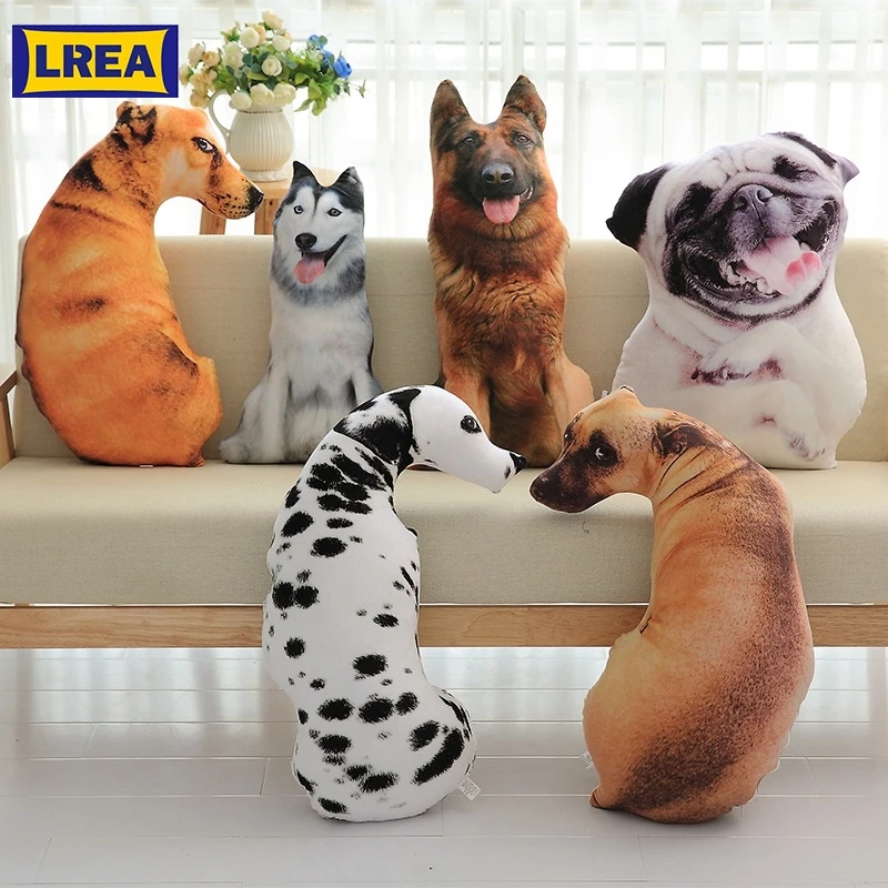 

LREA 3D New 50CM cojines Creative Plush Toy Cute Expression Simulation bulldog Pillow Bedroom Sofa Decorations Cushion