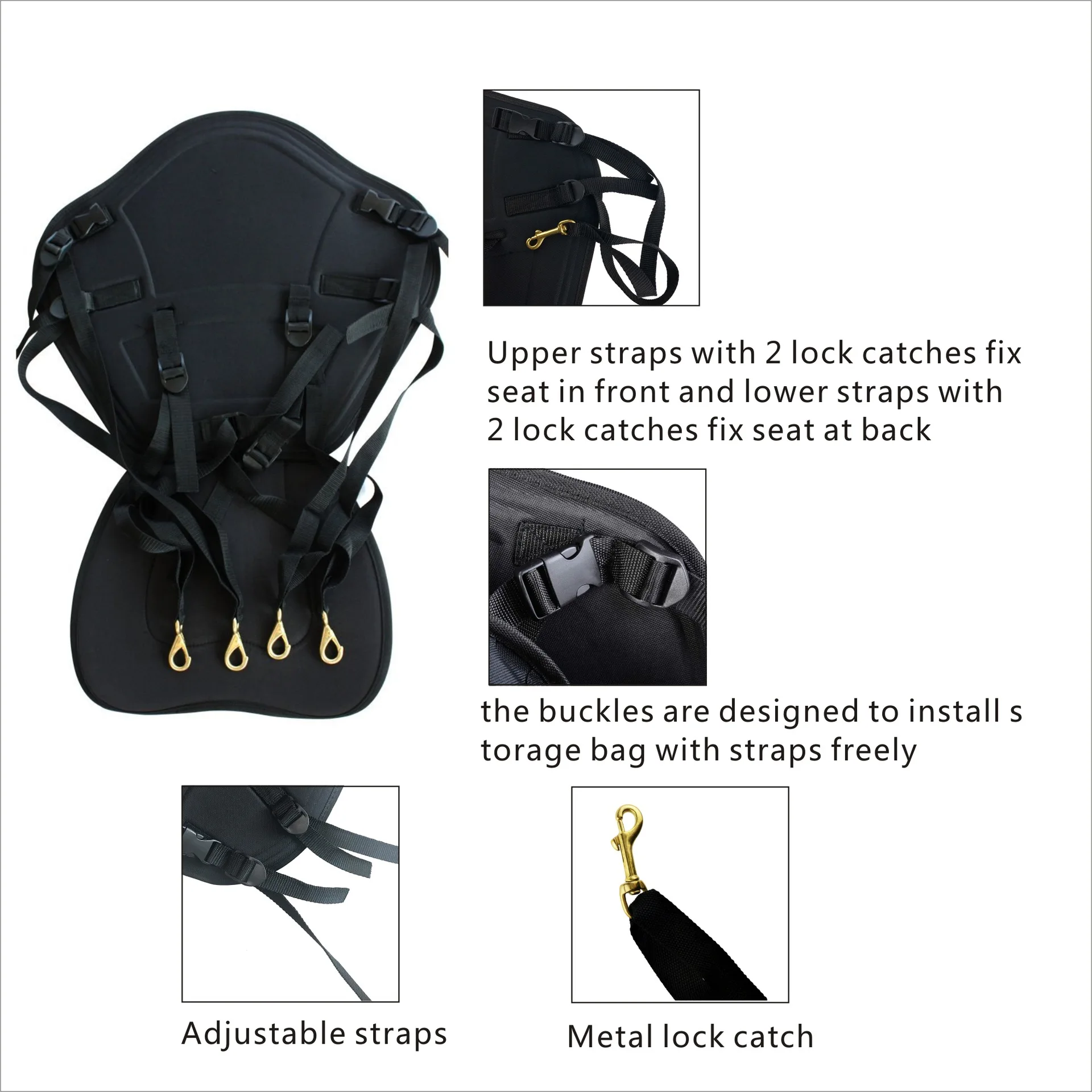 Cross Border Hot Sales Black And White with Pattern Seat Cushion Kayaking Press Film Backrest Seat Cushion Arm Chair