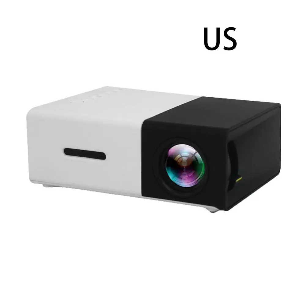 US Plug Портативный мини-проектор 600 люмен Yg300 320X240 пикселей медиаплеер - Цвет: US Plug