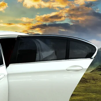 

Cover Sunshade Curtain Breathable Elastic Band Black 4Pcs Auto Side Window