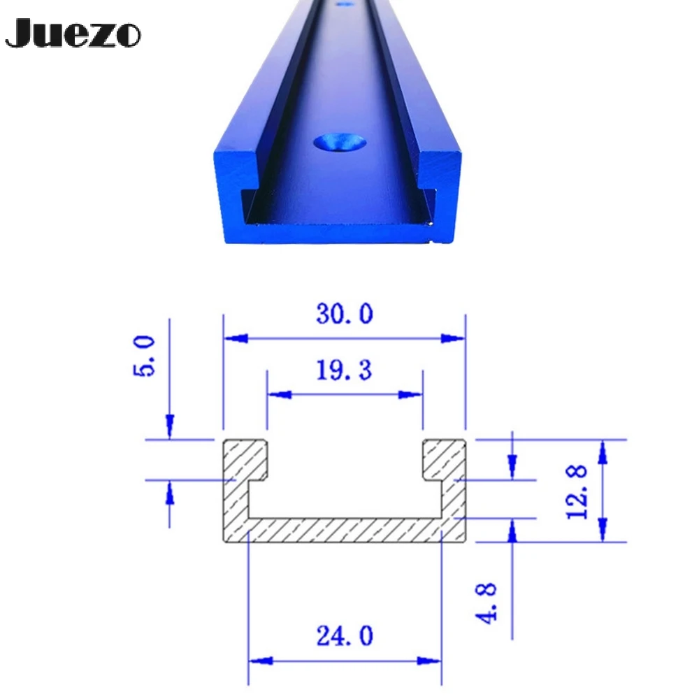 Aluminium Alloy T-track Slot Miter Track Jig Fixture for Router Table Bandsaws Woodworking DIY Tool Length 300/400/500/600/800MM