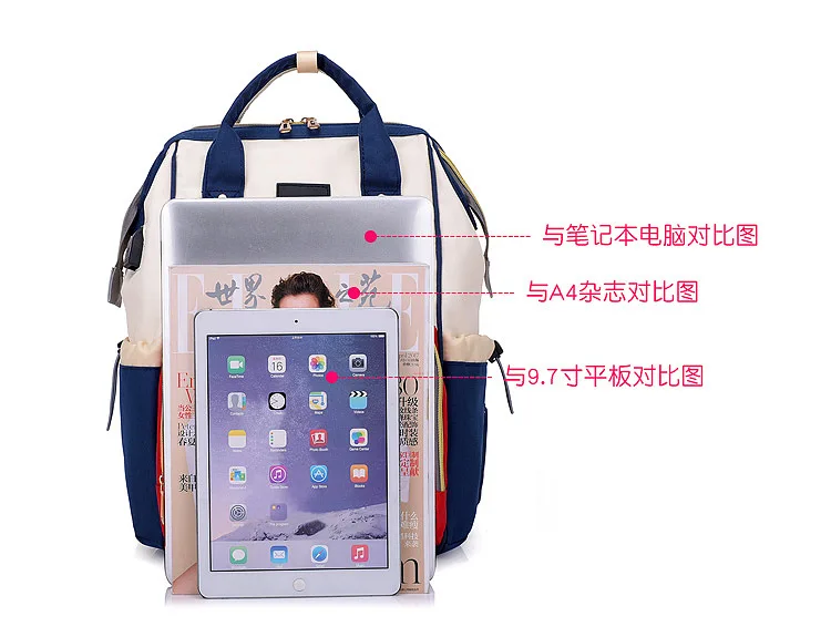 Стиль, женская сумка для подгузников, USB, многофункциональный рюкзак большого объема, повседневный рюкзак, поколение жира