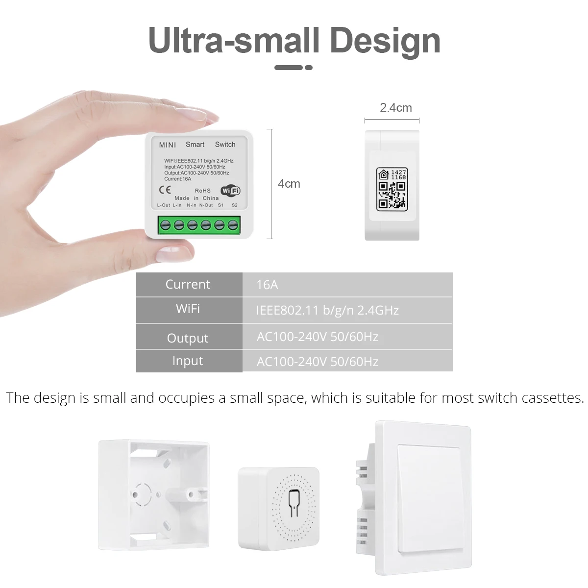 Smart Switch Module For Homekit MINI Smart Home WIFI Breaker DIY Electric Relay WIFI 16A 2-Way Wireless Automation Timer Control