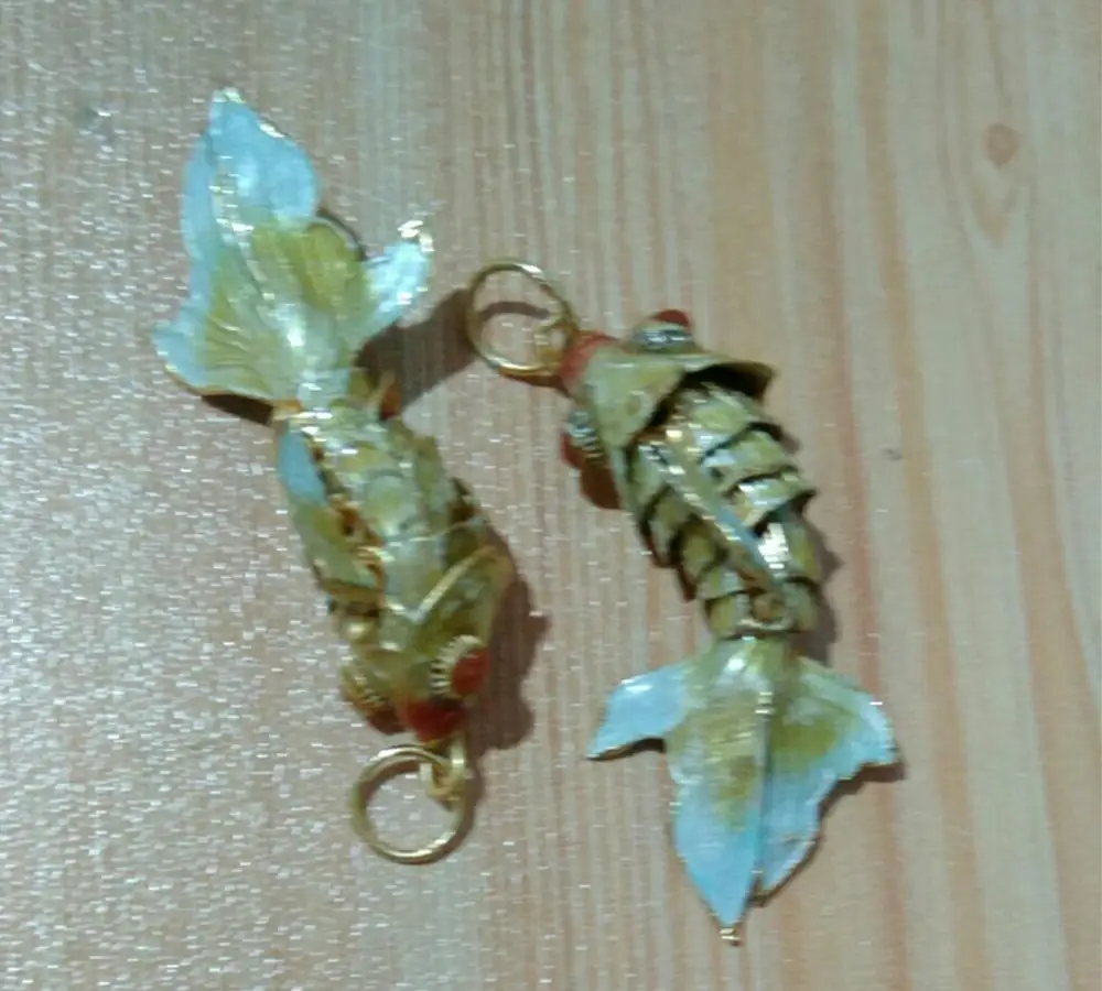 5pcs Enamel Cute DIY Goldfish Charms for Jewelry Making Accessories Vintage Swing Fish Cloisonne Pendants Necklace Earrings