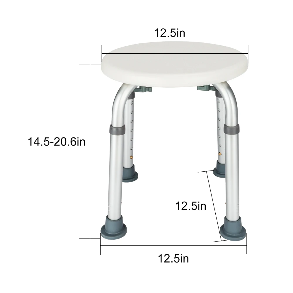 

Aluminum Alloy Elderly Bath Chair Round Stool with Sucker Armrest Bathroom Aid Bathing Stool Bench for Home Furniture Accessorie