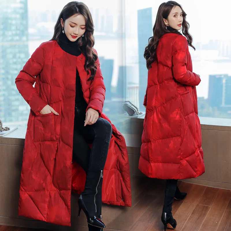 

Fashion Straight Versatile Elegant Warm Printed Korean-style Trend Cotton-padded Clothes 2019 Winter