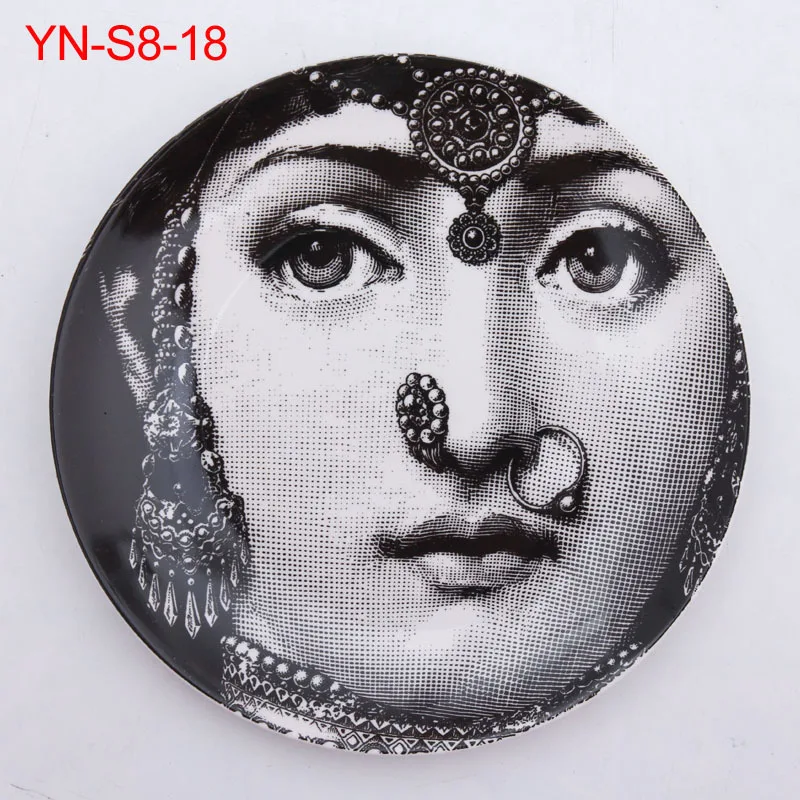 Оригинальность Европы Fornasetti керамические тарелки искусство Стиль украшения повесить настенные украшения Еда диск 8 дюймов 10 дюймов блюдо