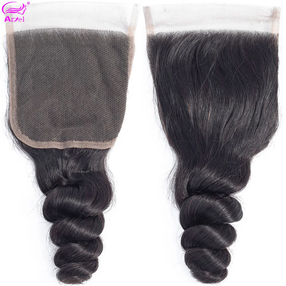 

Ariel loose Wave Closure Human Hair Closure 20 Inch Transparent Lace Closure Indian Closures Non Remy 4x4 Closure Middle Part