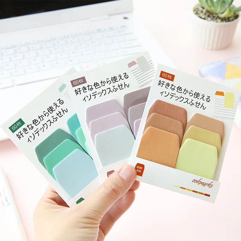 

Colorful Simple Gradient Color Self-Adhesive N Times Indexes Memo Pad Sticky Notes Bookmark School Office SupplyDIY stickers