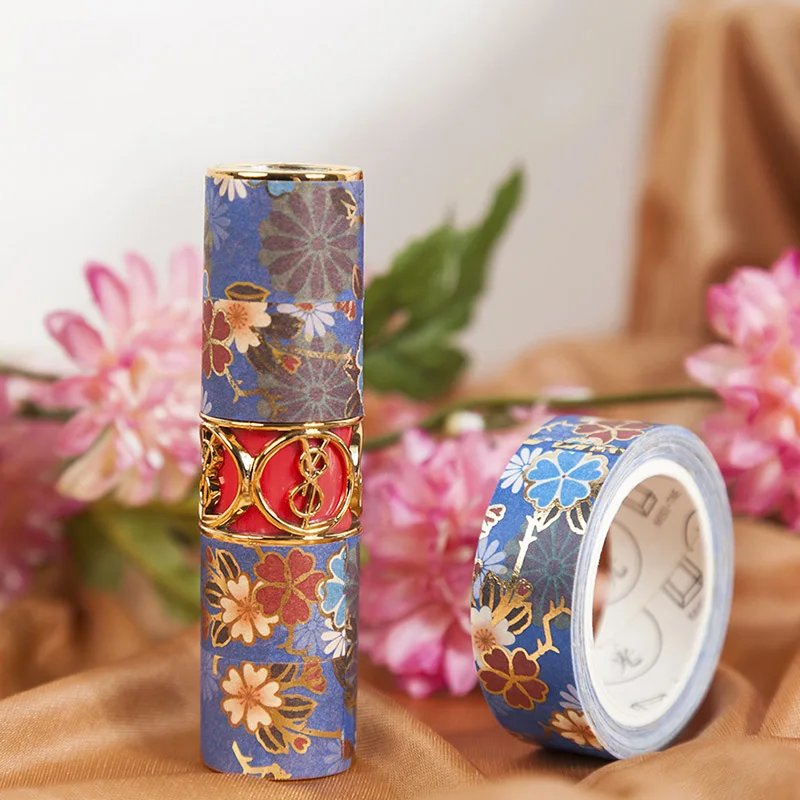 

Vintage Foil Washi Tape Kawaii Adhesive Tape Flower Masking Tapes For Kid Scrapbooking DIY Photos Albums Supplies Stationery