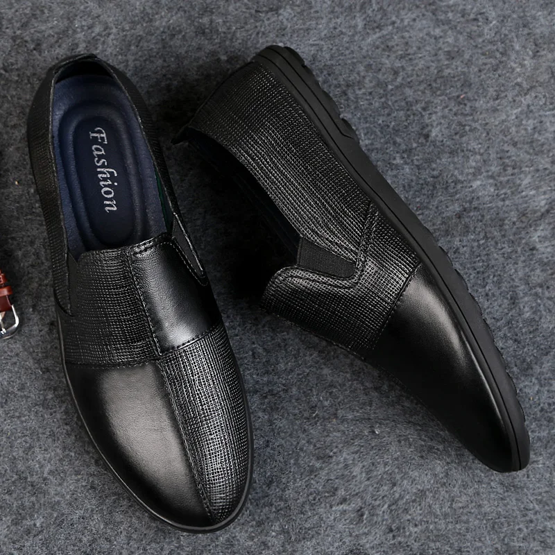 

2019 high-end brand comfortable leather men's shoes leather men's casual flat shoes luxury men's shoes large size driving shoes