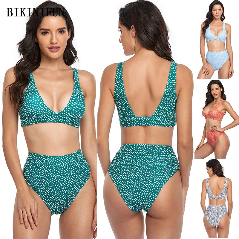 Новый сексуальный купальник с леопардовым принтом Женская пляжная одежда