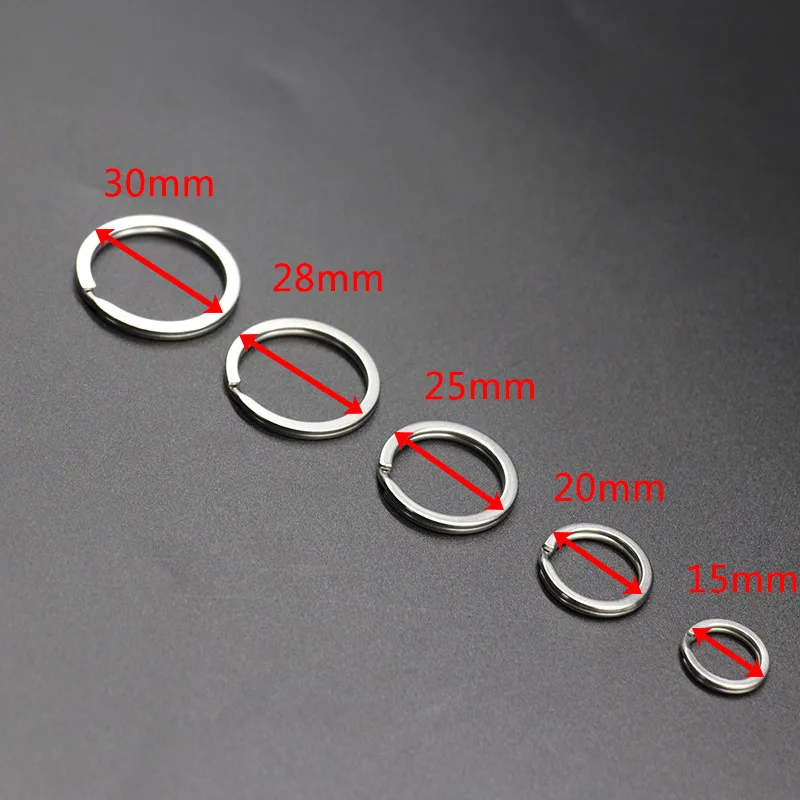 Key Rings 10/20PCS Stainless Steel with Spring Buckle 15 20 25 28 30 32mm Size Split Ring For Bag Chains