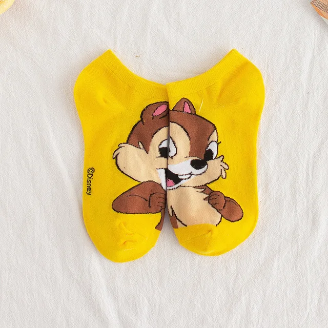 Disney 1pair Mickey Lion King Simba/Wild Boar/Aladdin Lamp God/Dumbo Socks Harajuku cartoon Print Funny sock Adult short Sock Color26