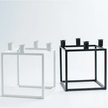 

Wedding Candle Holder Modern Metal Candle Holder Square Candle Stand for Home Decoration Ornament Decorative