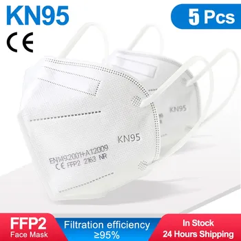 

5PCS FFP2 KN95 Face Mask Reusable Respirator Breathable 5 Layers Protection Against Dust CE FFP2 Mouth Mask Filter Mascarillas