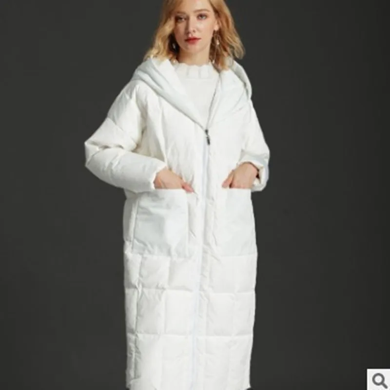 Брендовый женский пуховик зимний пуховик 90% модное пальто большой размер куртка с капюшоном парка Женское пальто - Цвет: Beige