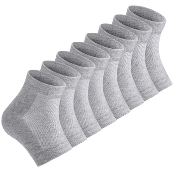 

Soft Gel Heel Socks Ventilate Open Toe Socks 4 Pairs For Dry Hard Cracked Skin Moisturizing Day Night Care Skin (Gray)
