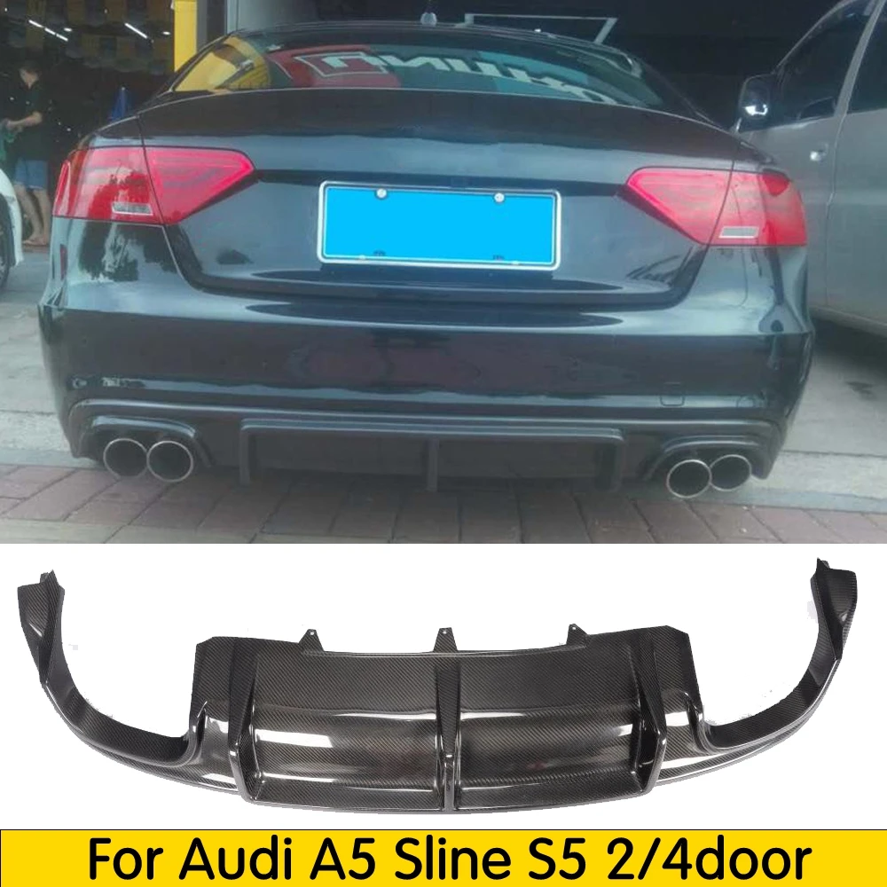 Для A5 диффузор из углеродного волокна губа на задний бампер спойлер для Audi Sline S5