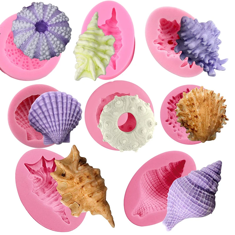 1Pcs Silicone Shellfish Starfish Shell Soap Mold Cookie Candy Baking Mold Mould Crafts DIY Kitchen soap Tools Home Decor