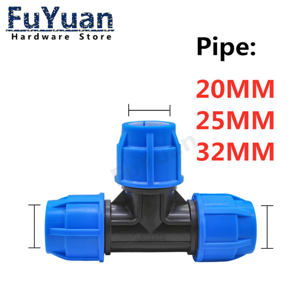1pcs PE Connector pipe fittings 20MM 25MM 32MM water Tube 1/2" 3/4" 1" Thread quick connect live joint