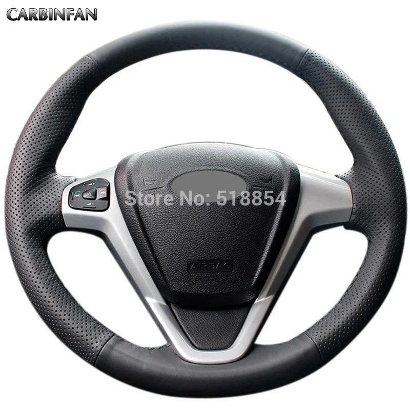 Черный чехол на руль из искусственной кожи для Ford Fiesta 2008-2013 Ecosport 2013-2016 | Автомобили