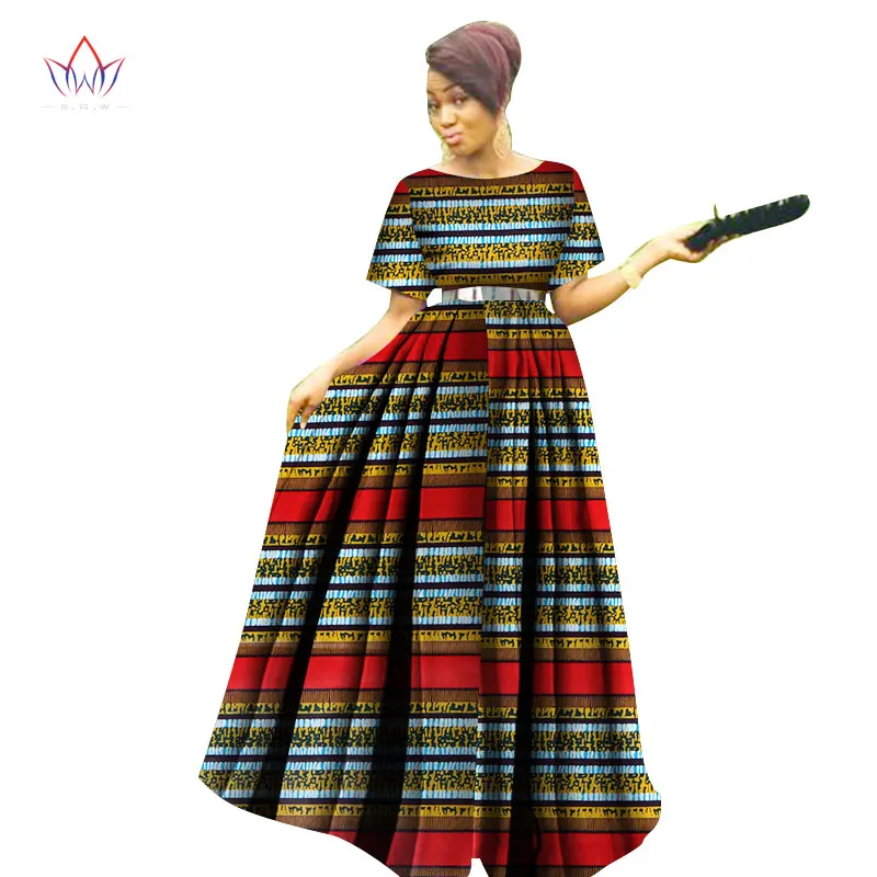 

Stock Size Low Price Fashion Women Patchwork Ankara Long Tutu Dresses Bazin Riche African Print Dresses for Women WY3122