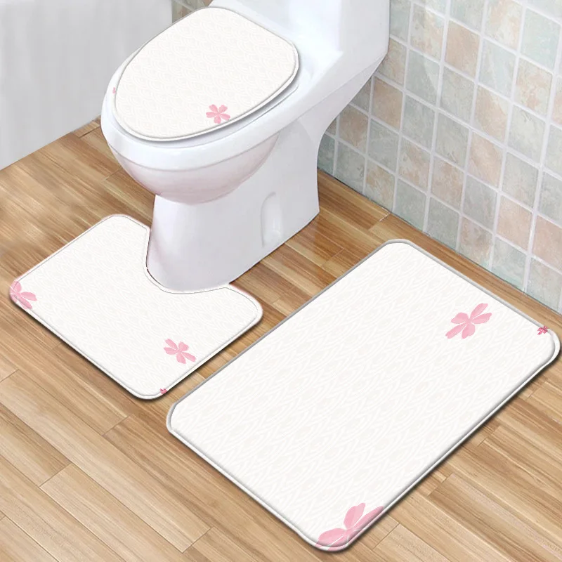 Toilet Mat Set 2 Piece For Bathroom O Shaped Washable Reusable EVA Padded Toilet 