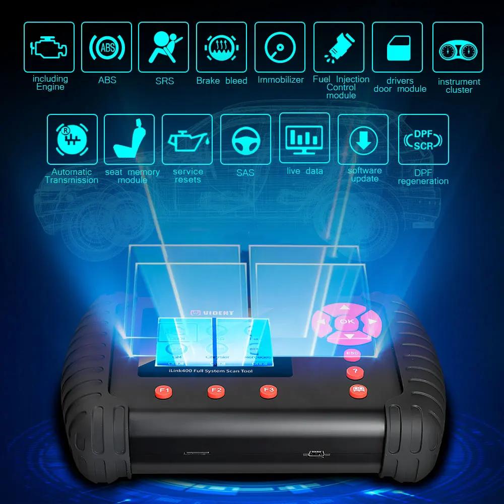 VIDENT iLink400 полная система сканирования инструмент один сделать поддержку ABS/SRS/EPB/DPF