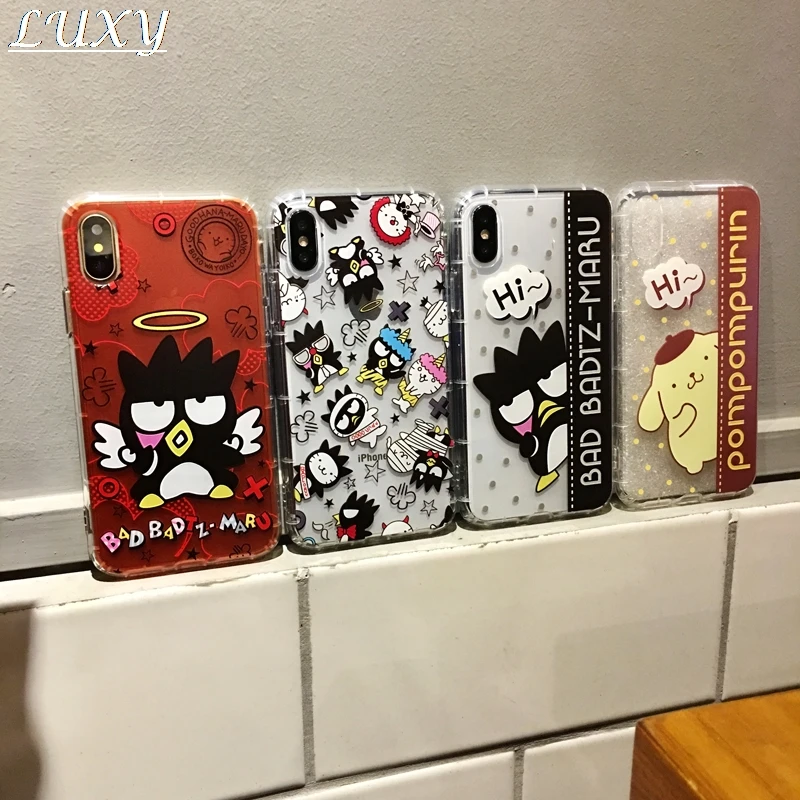Милый мультяшный чехол BadBadtz-maru Pompom Purin для apple iphone 11 Pro 7 8 6 6s Plus X XS Max Xr 3D рельефный