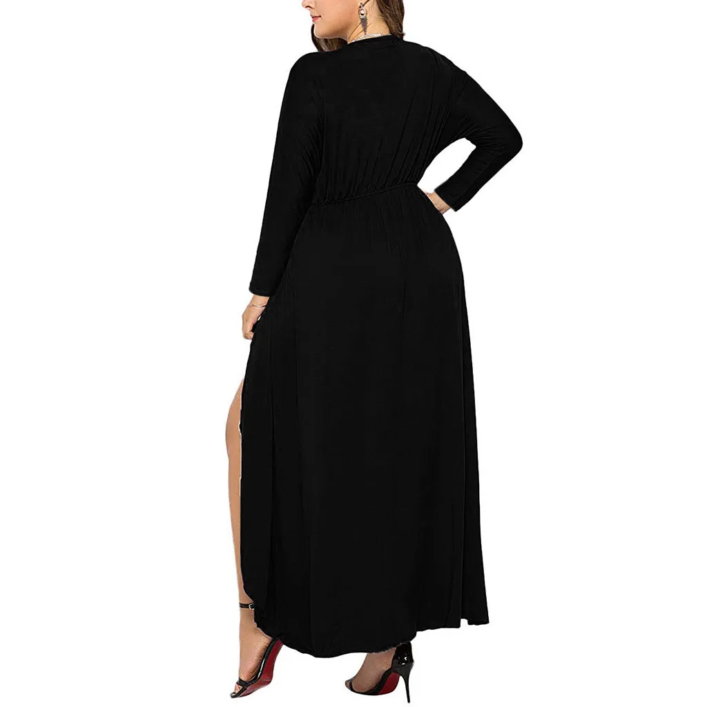Большие размеры 5xl винтажное женское повседневное свободное платье однотонное с длинным рукавом Бохо этнические осенние длинные макси платья ретро Vestido Mujer# J30