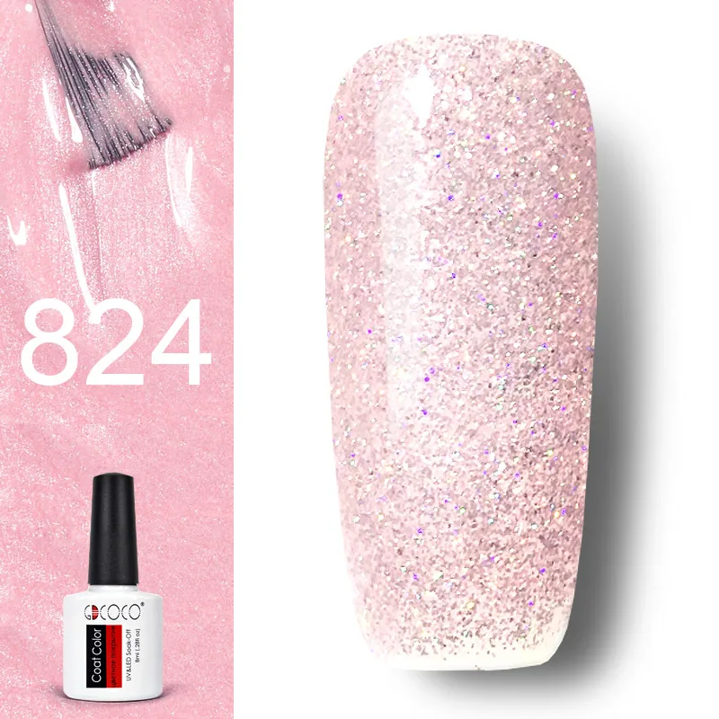 824 GDCOCO лак для ногтей nail Art Гель для дизайна Лаки 8 мл неонового цвета блестящие soak off-польский гель маникюр - Цвет: 824
