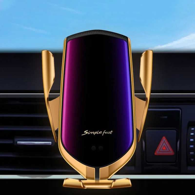

Wireless Automatic Sensor Car Phone Holder Clamping Air Vent Mount for Smartphone 10W Quick Charger Car Mobilephone Holder