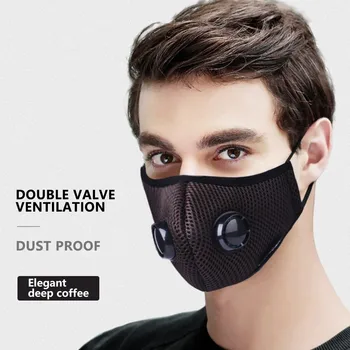 

Reusable Anti-pollution Mask PM2.5 Filter Mouth Respirator Dust Masks Diving Fabric Mesh Unisex Mouth Face Mask Cover Washable