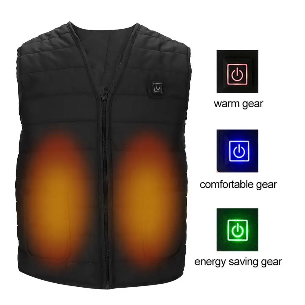 

Outdoor Heating Vest Washable USB Charging Heating Waistcoat Control Temperature Ski Camping Hiking Golf Cycling Heating Vest