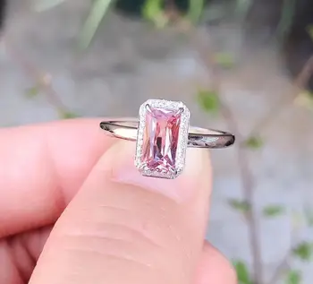 

P324 Fine Jewelry Solid 18 K Gold Jewelry 100% Natural 1.59ct Padparadscha Pink Sapphire Gemstones Diamonds Stone Female Ring