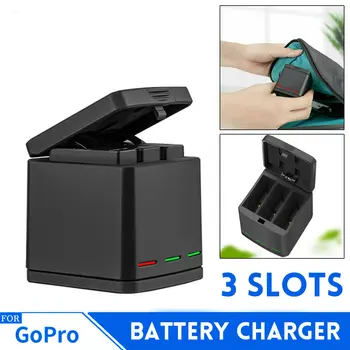 

3 Slots LED Battery Charger Storage Box Travel Charging Box for Gopro Hero 8 7 6 5 Sports Cameras Accessories