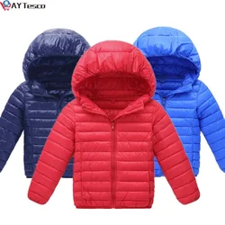 Outerwear das crianças 2021 inverno novos meninos e meninas algodão para baixo jaqueta leve ultra leve casaco solto bebê greatcoat