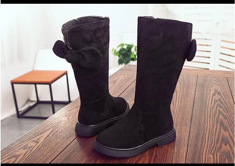 Высокие сапоги для девочек; теплая детская обувь на меху; Новинка; детские зимние сапоги; детская обувь Хлопок наивысшего качества для мальчиков; зимняя обувь