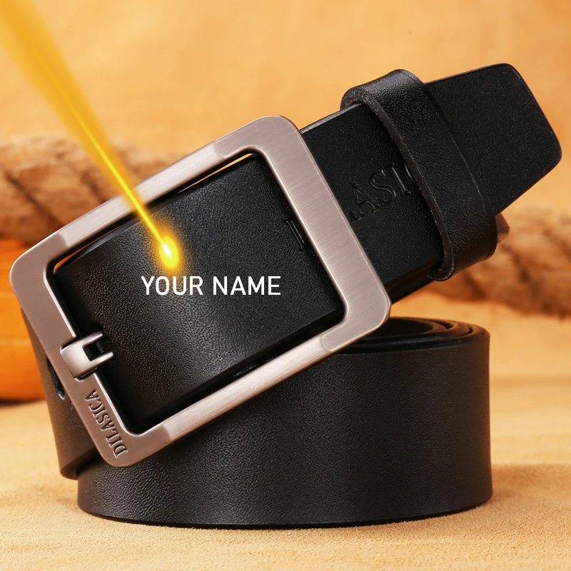 Cinturones con hebilla de aleación para hombre, cinturones grabado personalizado de nombre y logotipo, para Vaqueros, regalo de cumpleaños para él, novio|Cinturones hombre| - AliExpress
