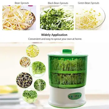 

110V Home Use Intelligence Bean Sprouts Machine Large Machine US/E Capacity Automatic Growing Sprout Green Bean Seeds Therm D8Q5