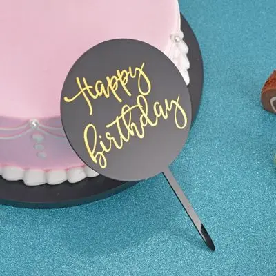 Акриловый Топпер для торта «С Днем Рождения», декор для детей, подарок на день рождения, кекс, топперы для девочек и мальчиков, украшения торта для малышей, вечерние принадлежности