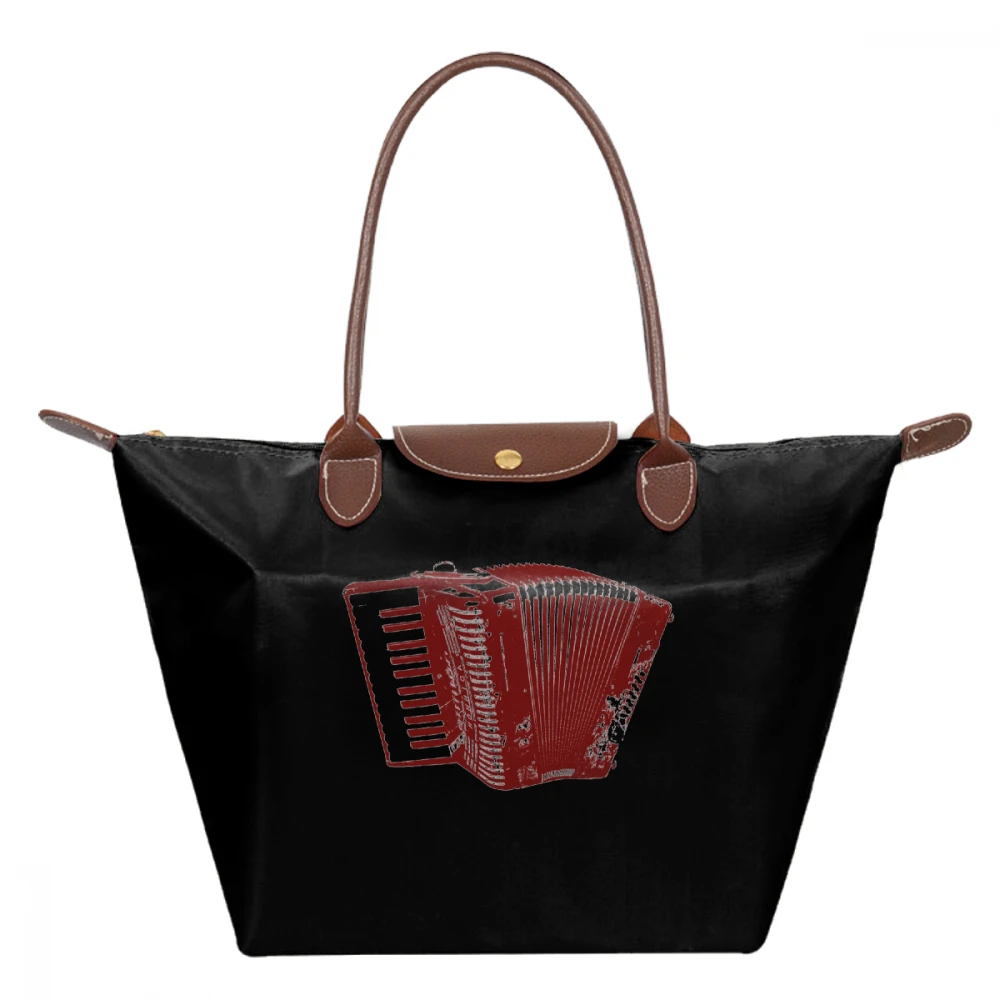 

Musette Handbag If I Cant Take My Accordion Im Not Going Top-handle Bags Travel Print Women Tote Bag Teenage Nylon hobo Handbags