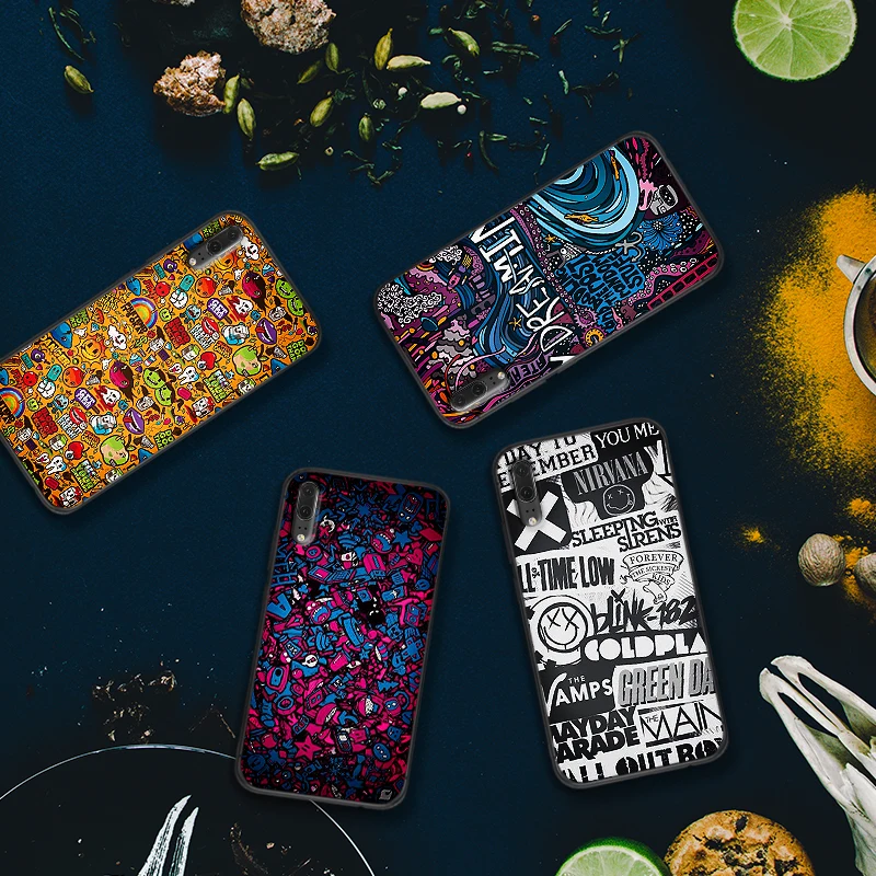 Мультяшный граффити модный арт для huawei P8 P9 Mini P10 P20 2019 P30 LITE P Smart Z 2018 Pro Мягкий