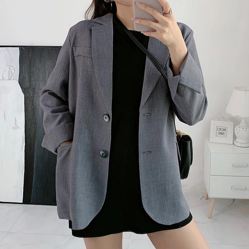 

Temperament plus size women's L-5XL autumn and winter Ladies office jacket small suit High quality plus size loose ladies Blazer