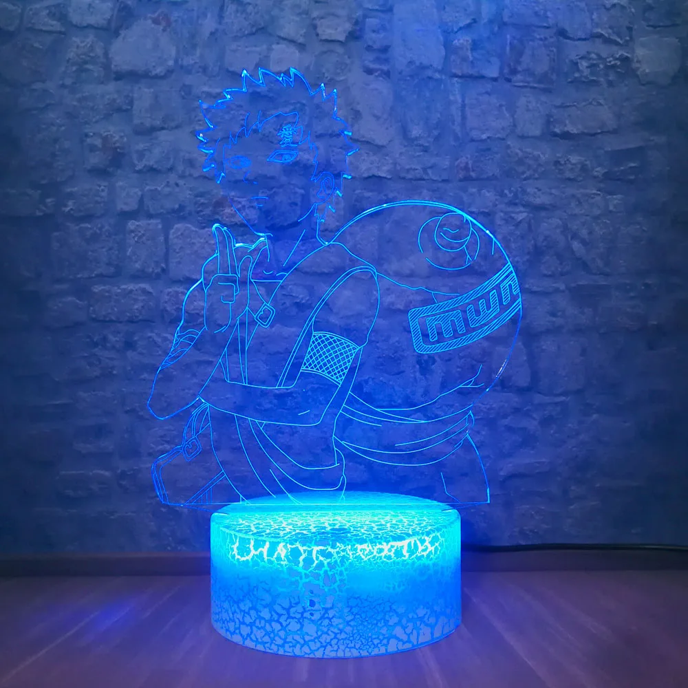 Дропшиппинг 3D Оптическая иллюзия Ночная лампа Наруто Модель Гаара настольная
