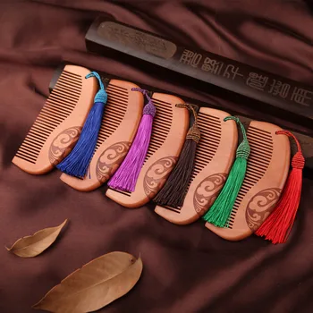 

Vintage Sandalwood Anti-static Carved Natural Double Wide Massage Hair Comb Health Care