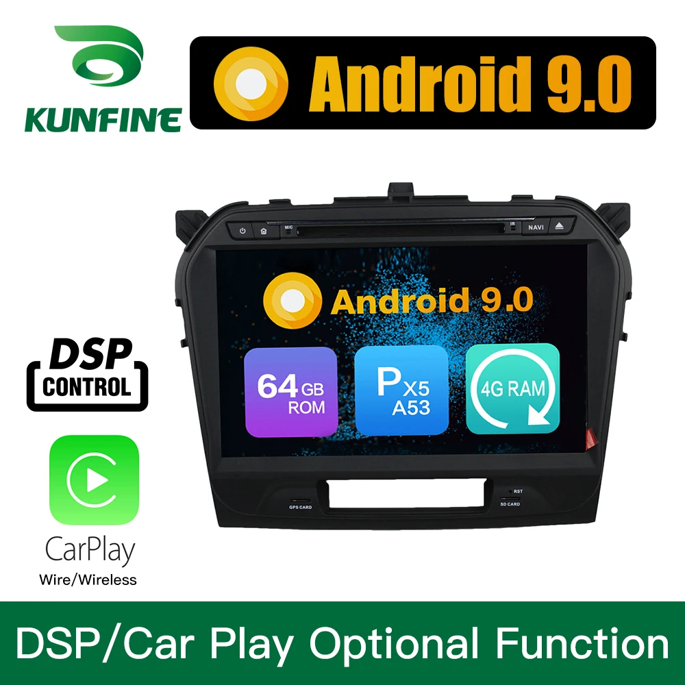 KUNFINE Android 9,0 Восьмиядерный 4 Гб ОЗУ 64 Гб ПЗУ автомобильный DVD gps мультимедийный плеер стерео для SUZUKI Vitara радио головное устройство