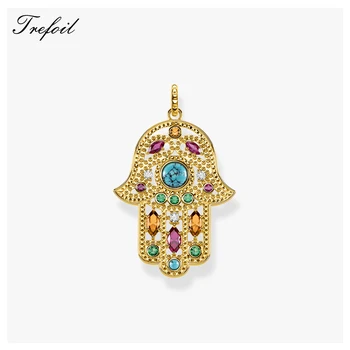 

Pendant Hand of Fatima Golden fit Necklace 2020 Brand New Jewelry 925 Sterling Silver Accessories Protection Gift For Women